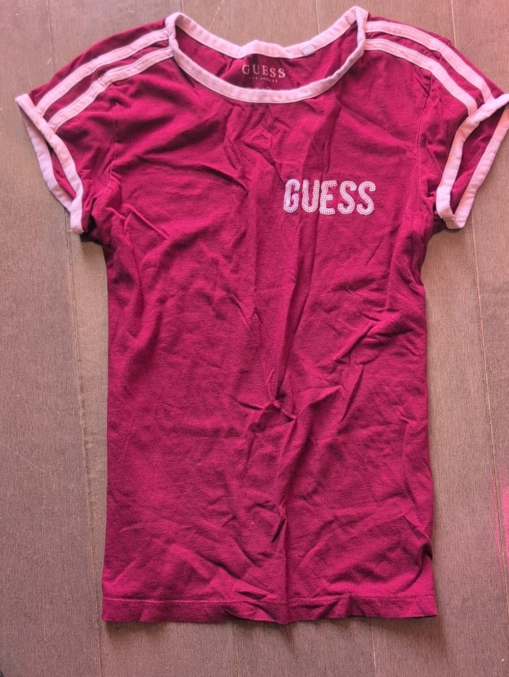 GUESS Burgundy Short Sleeve Tee